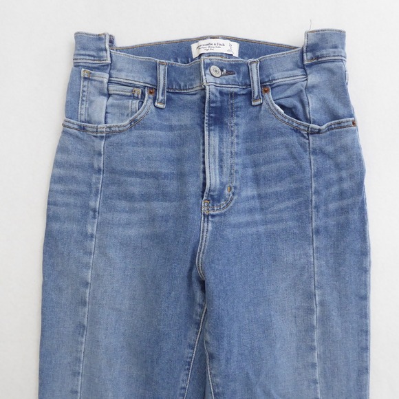 Abercrombie & Fitch Super Skinny Ankle High Rise Seam Jeans Women 27/4R Curve - Picture 2 of 12